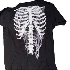 Skeleton Torso MEDIUM ADULT Black Short Sleeve SKELETON WEB T-Shirt RN LVN COSPL